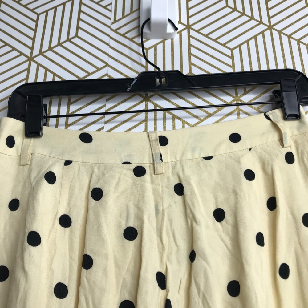 Capulet Womens Polka Dot Pants Size 26 Light Yellow Split Cuffs Viscose Blend - Picture 3 of 9